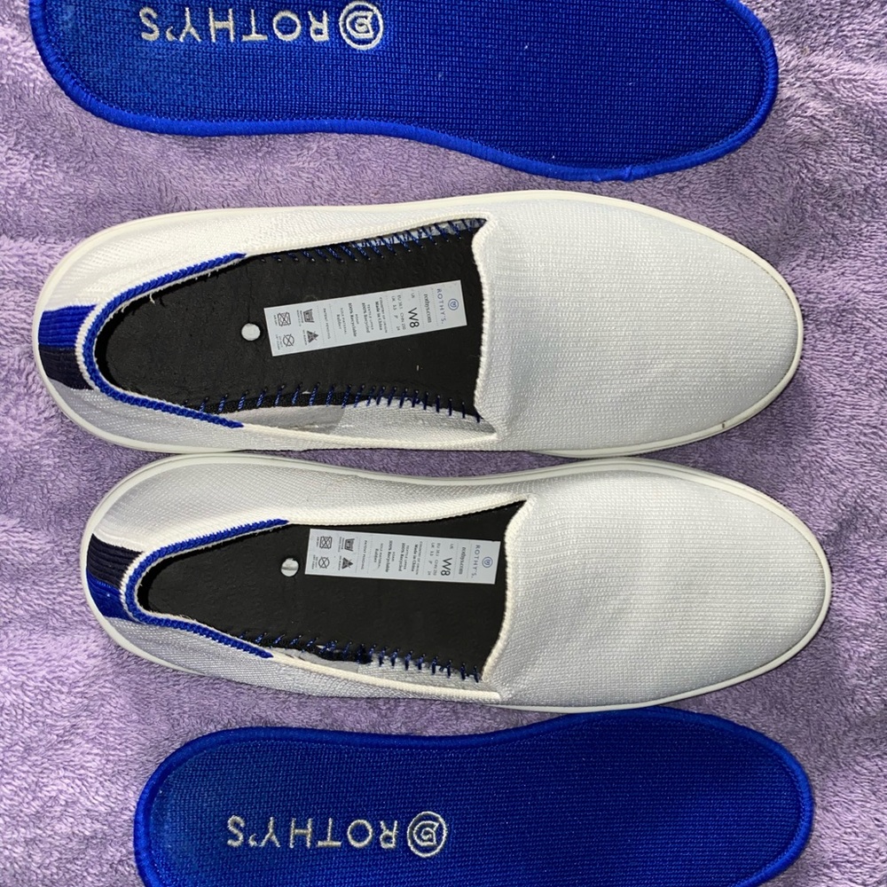 Rothys bright white sneakers size 8